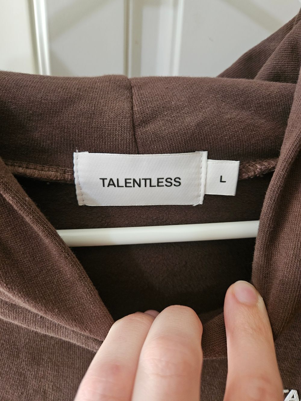 TALENTLESS Lightweight Coco Brown Unisex Hoodie Sweatshirt Streetwear Neutral - Picture 7 of 8